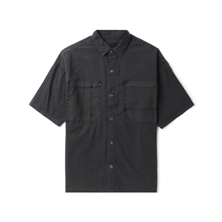 無地 シャツ ゆったりシルエット 半袖シャツ