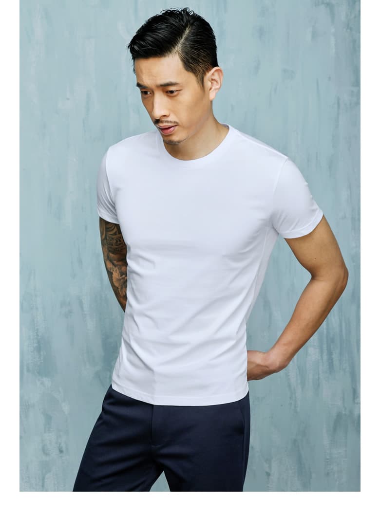 無地 Tシャツ すっきりシルエット 上質コットン半袖
