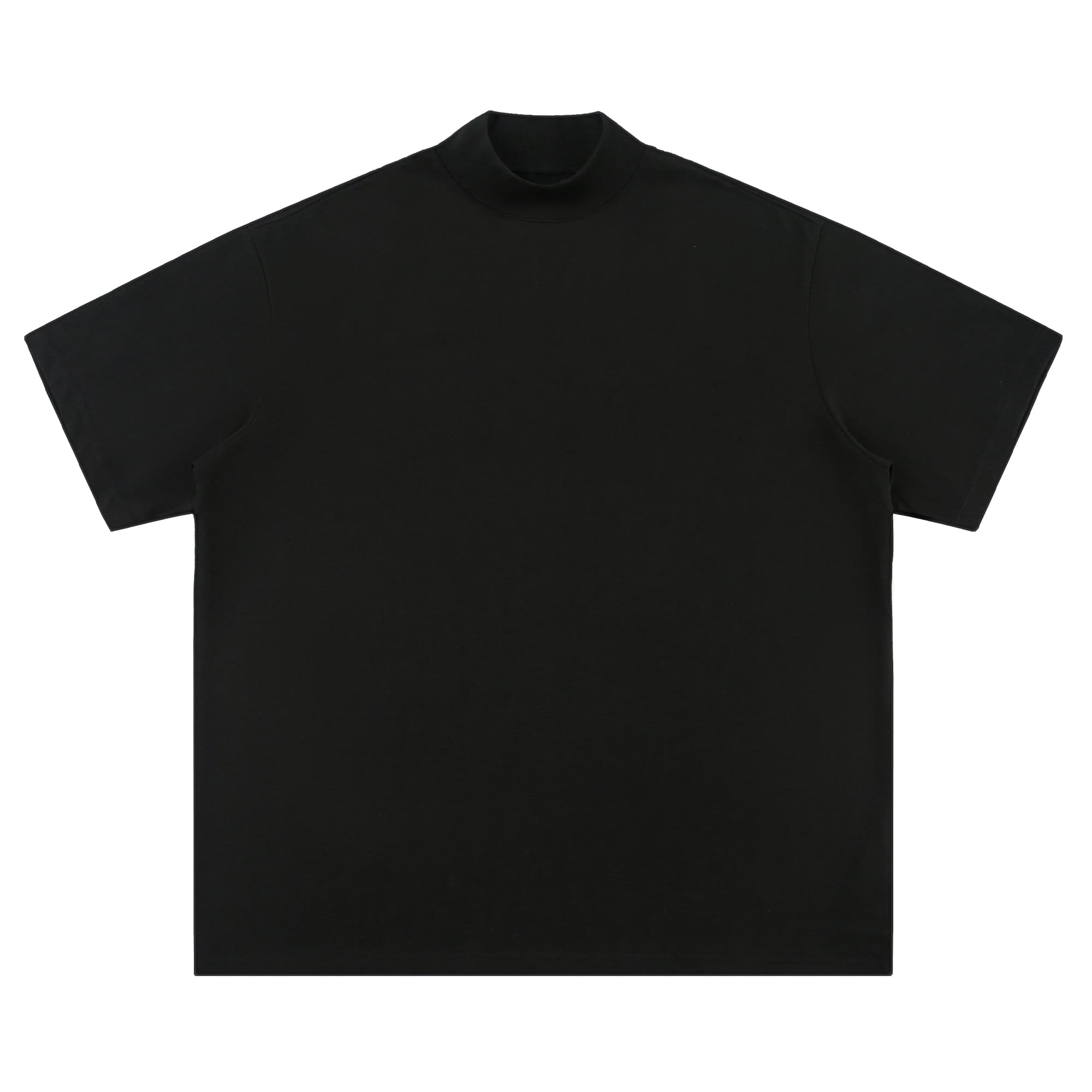 無地 Tシャツ モックネック ゆったり半袖