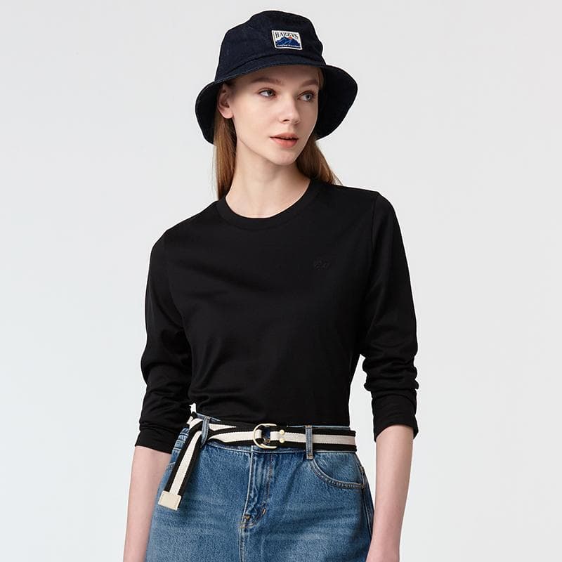 無地 Tシャツ ベーシック長袖無地トップス
