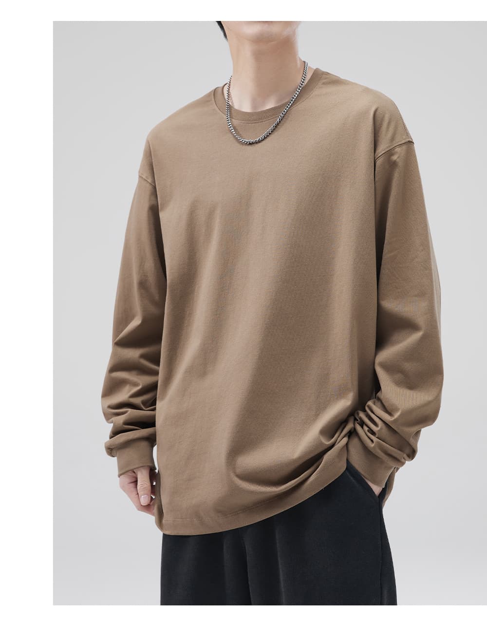 無地 Tシャツ シンプル ゆったりサイズ 長袖カットソー