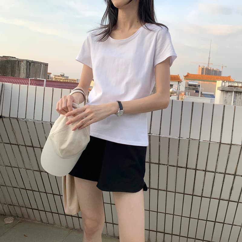 無地 シャツ シンプル美シルエット 定番クルーネック肌着