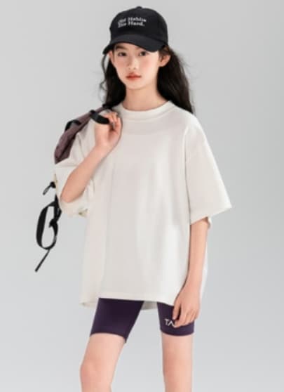無地 Tシャツ キッズ ゆったりシルエット 軽やか無地半袖シャツ