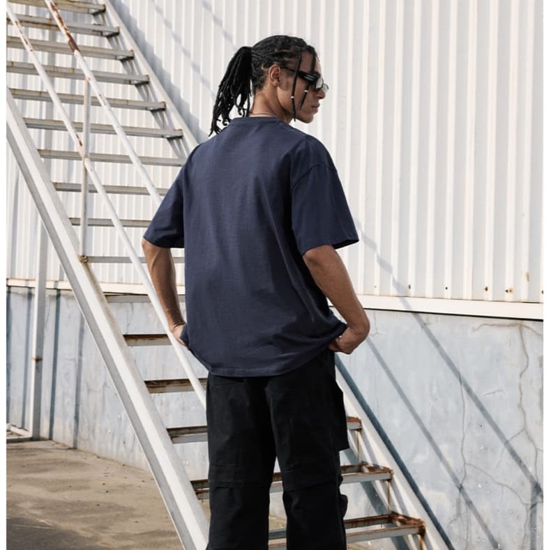 無地 Tシャツ シンプル快適リラックスフィットティーシャツ