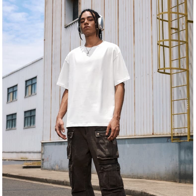 無地 Tシャツ シンプル快適リラックスフィットティーシャツ