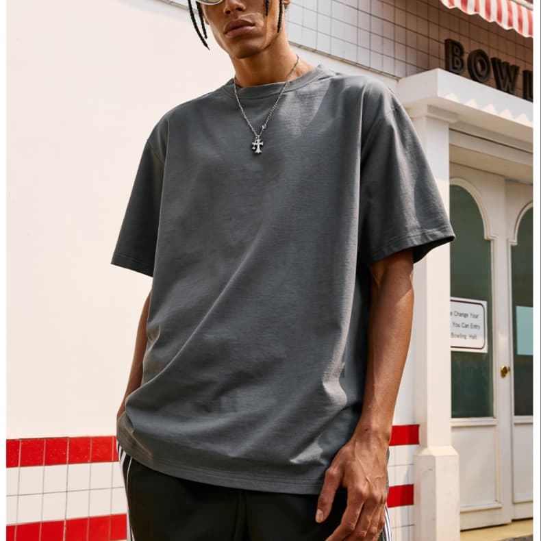 無地 Tシャツ シンプル快適リラックスフィットティーシャツ