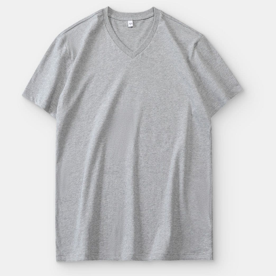 無地 Tシャツ スタンダード優美Vネック半袖シャツ