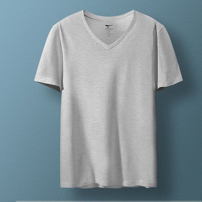 無地 Tシャツ 上質素材Vネック半袖シャツ