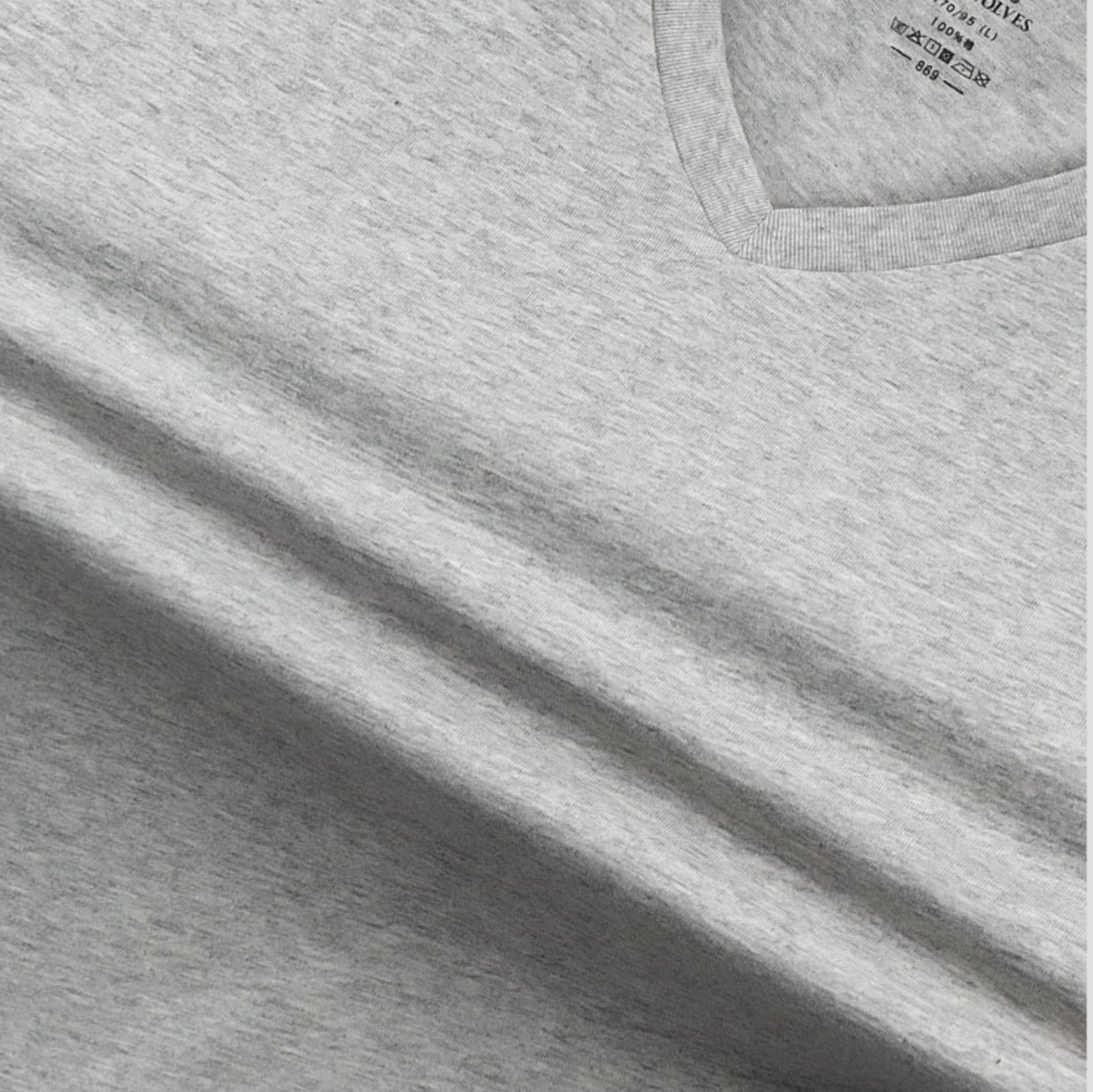 無地 Tシャツ 上質素材Vネック半袖シャツ