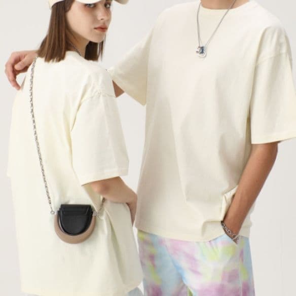 無地 Tシャツ 上質綿素材 ゆったり快適半袖シャツ