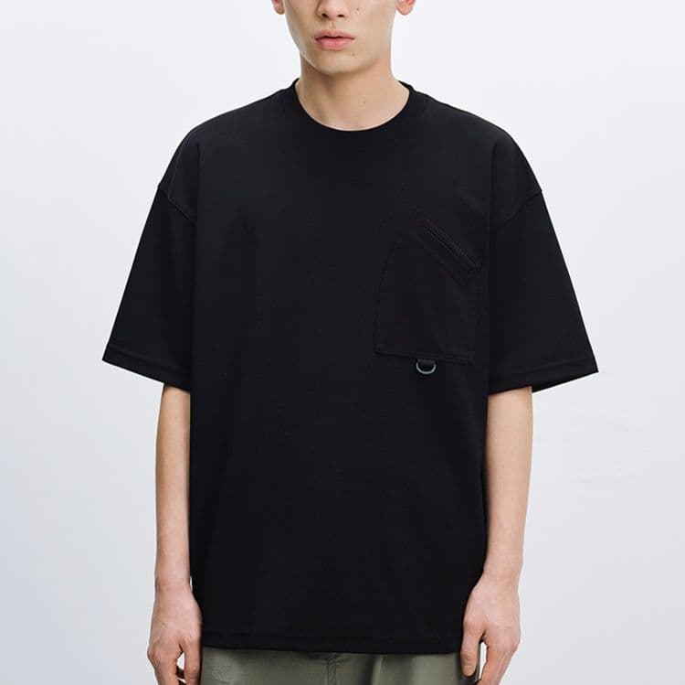 無地 Tシャツ 胸ポケット付き上質素材無地半袖