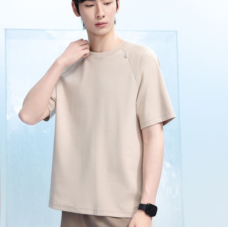 無地 Tシャツ シンプル美シルエット半袖トップス