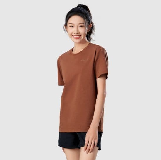 無地 Tシャツ シンプル美人 丸首半袖コットンシャツ