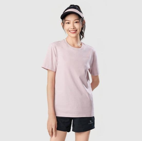 無地 Tシャツ シンプル美人 丸首半袖コットンシャツ