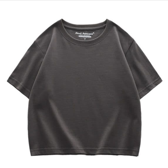 無地 Tシャツ シンプル美シルエット 丸首半袖