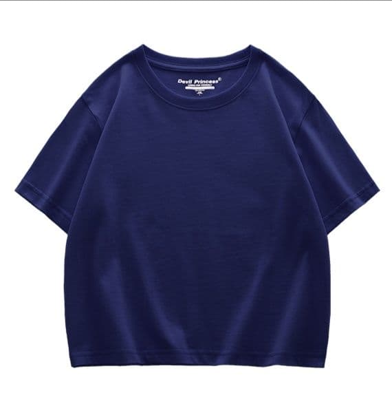 無地 Tシャツ シンプル美シルエット 丸首半袖