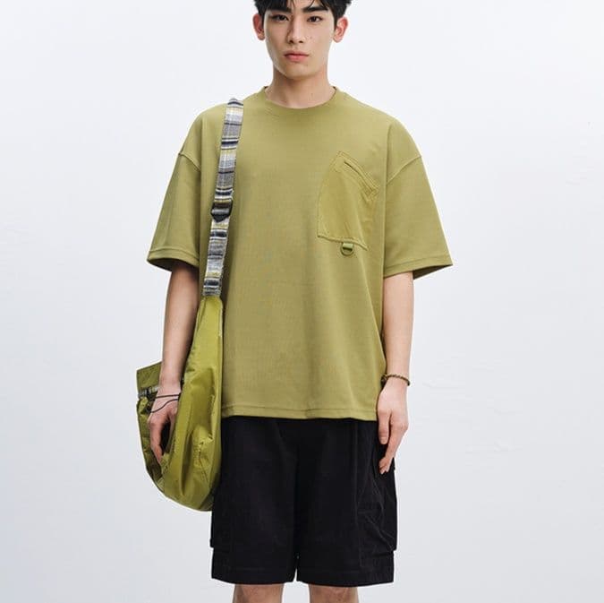 無地 Tシャツ ポケット付き上質コットン半袖Ｔシャツ