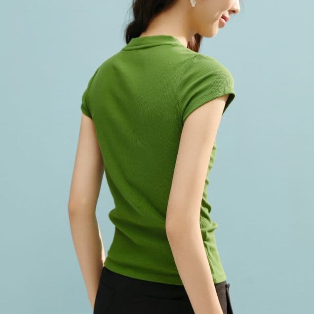 無地 Tシャツ しなやかリブフィット 半袖無地Tシャツ