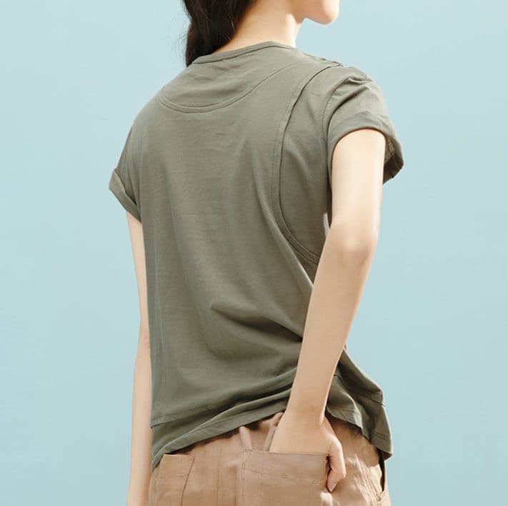 無地 Tシャツ 洗練シルエット 上質素材フレンチ袖