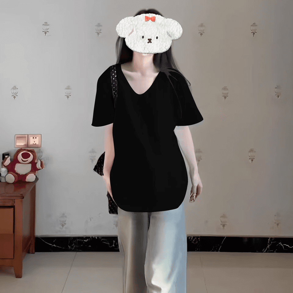 無地 Tシャツ ベーシックVネック半袖Tシャツ