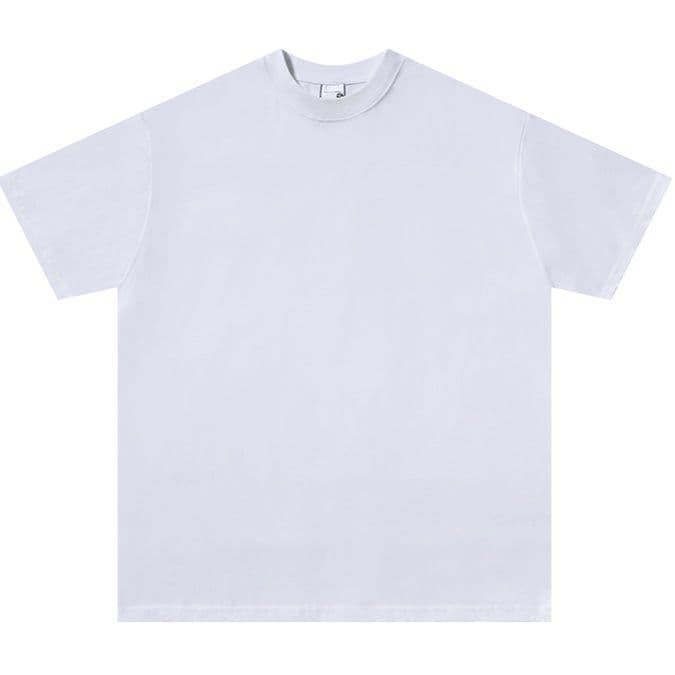 無地 Tシャツ 厚手純綿 シンプルクルーネック半袖Tシャツ