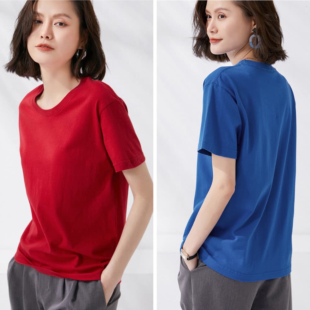 無地 Tシャツ 無地半袖シャツレディースゆったり体型カバー多色展開