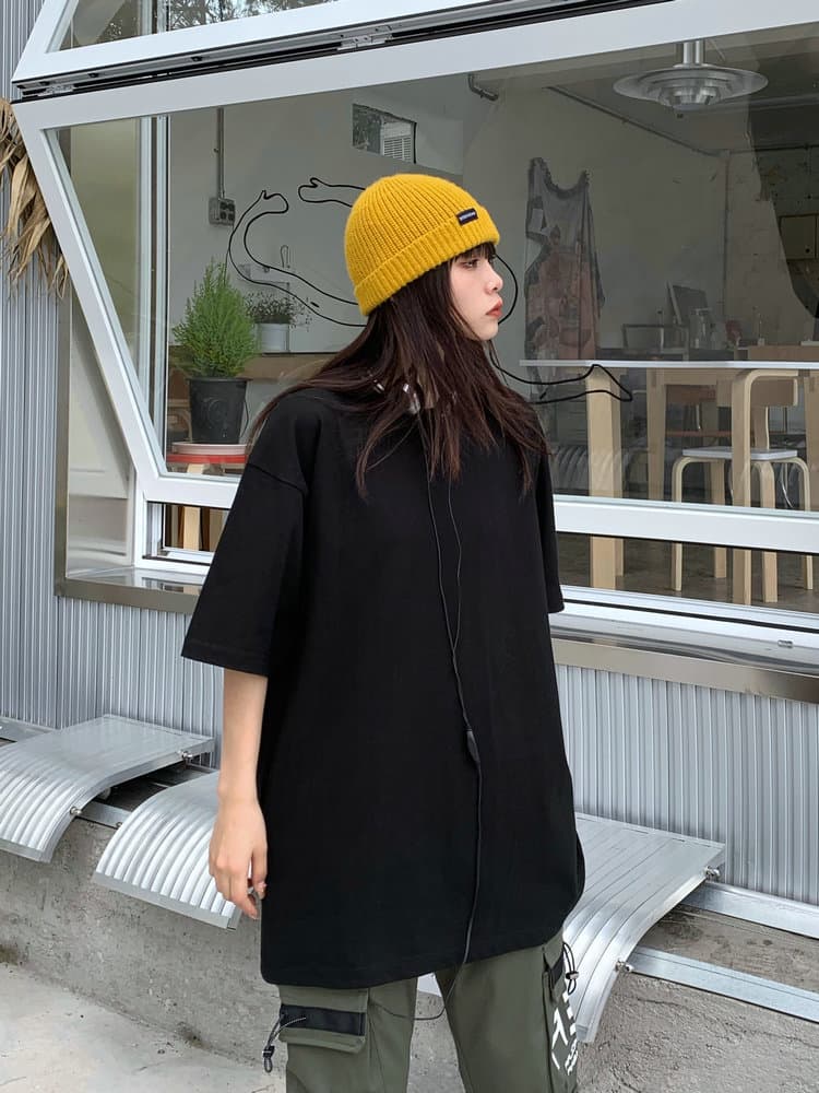 無地 シャツ シンプルゆったりカジュアル半袖シャツ
