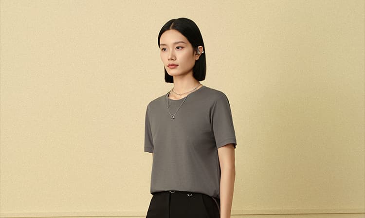 無地 Tシャツ レディース すっきりシルエット 上質素材 快適無地半袖