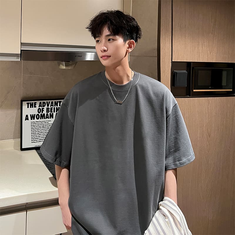 無地 Tシャツ ゆったりシルエット半袖無地Tシャツ