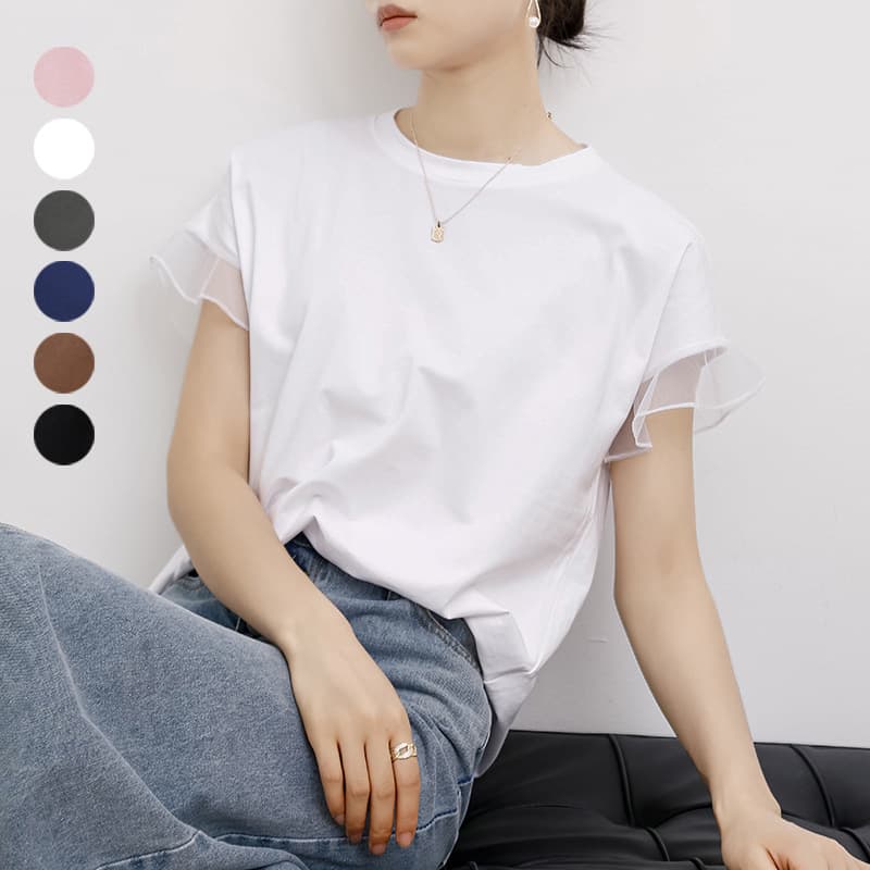 無地 Tシャツ 半袖無地シャツ コットン丸首 2025年新作 レディース着回し