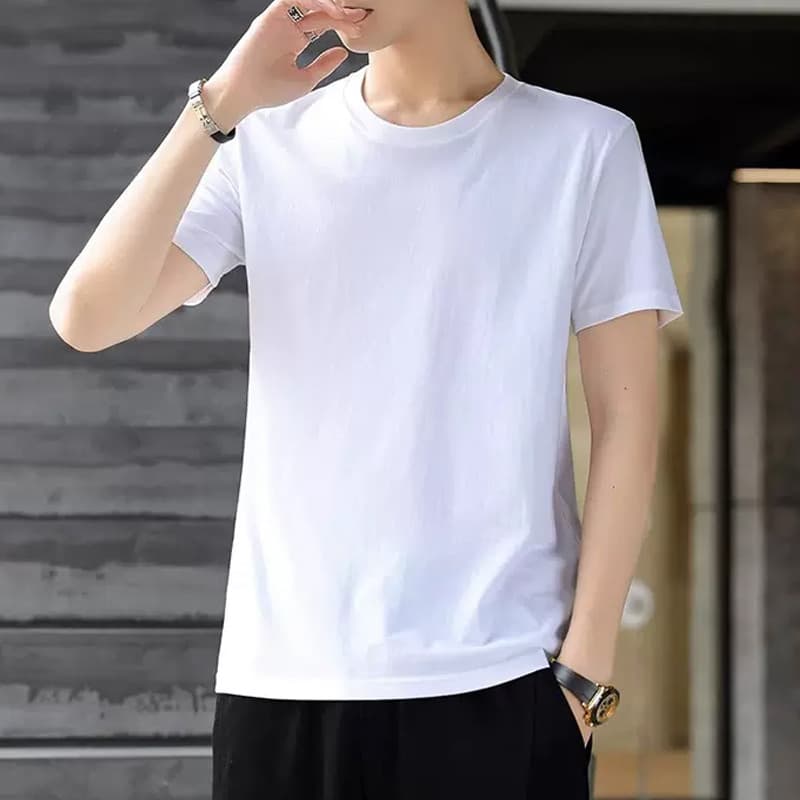 無地 Tシャツ シンプル上質クルーネック半袖