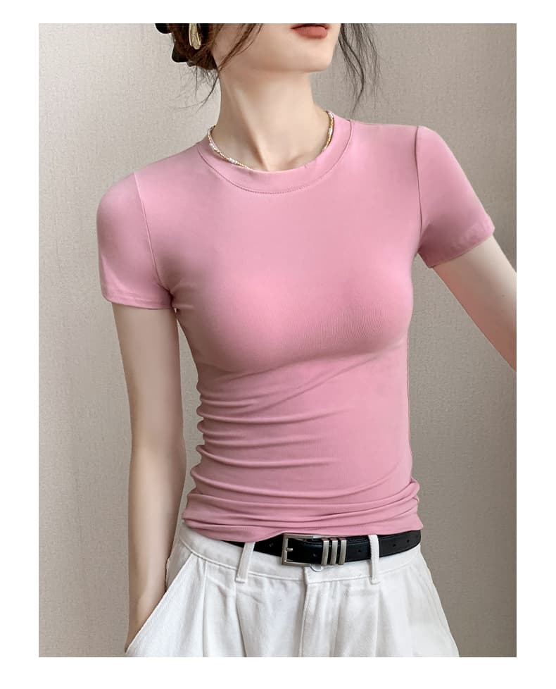 無地 Tシャツ しなやかフィット 美シルエット半袖
