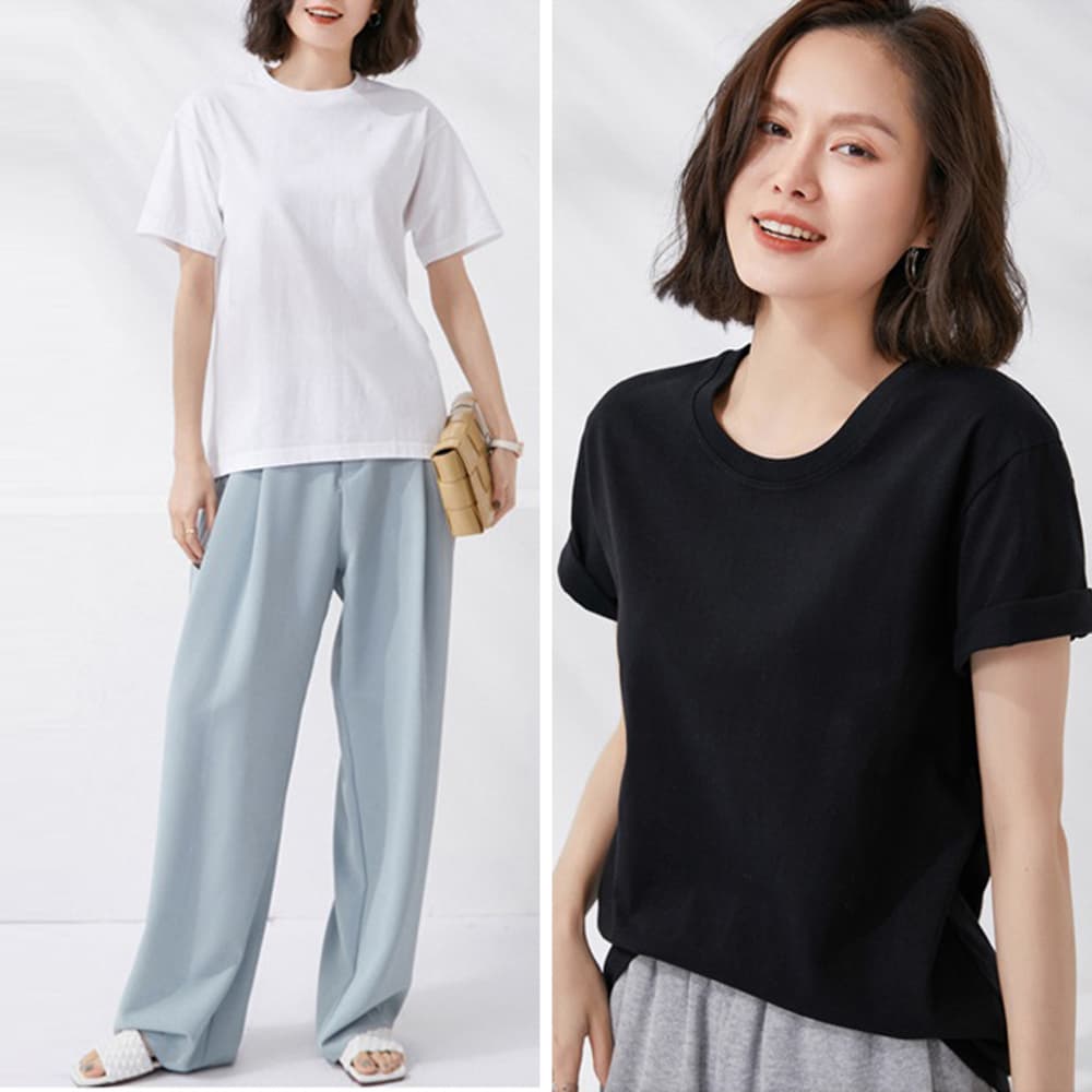 無地 Tシャツ 無地半袖シャツレディースゆったり体型カバー多色展開
