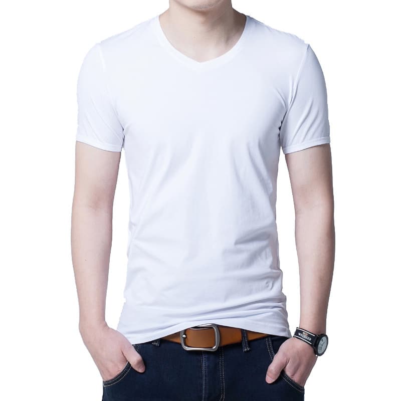 無地 Tシャツ すっきり着こなせる 上質Vネック半袖