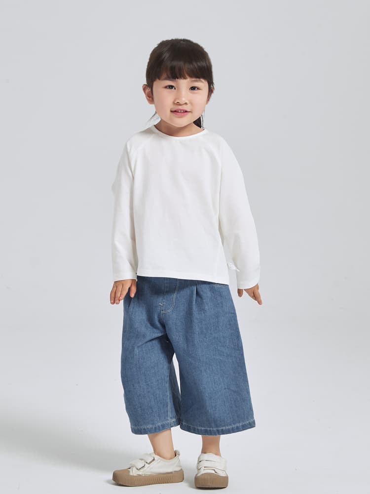無地 Tシャツ やわらか長袖シンプル子供服