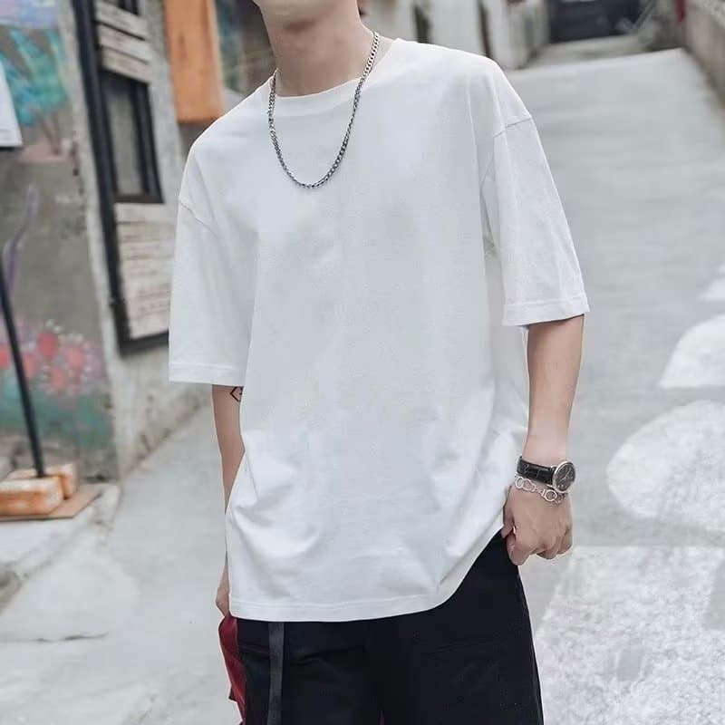 無地 Tシャツ ゆったりシルエット半袖無地シャツ