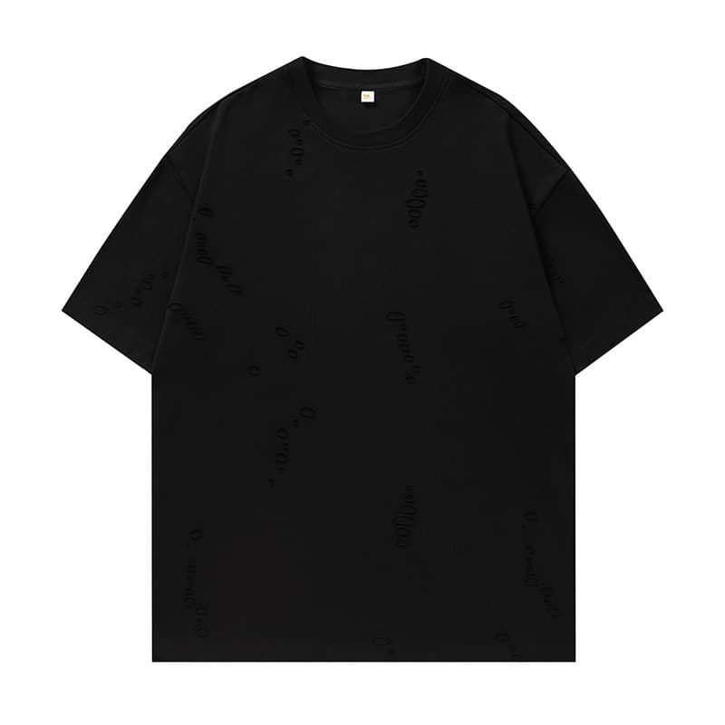 無地 Tシャツ メンズ ダメージ加工 無地 半袖Tシャツ 男女兼用 黒
