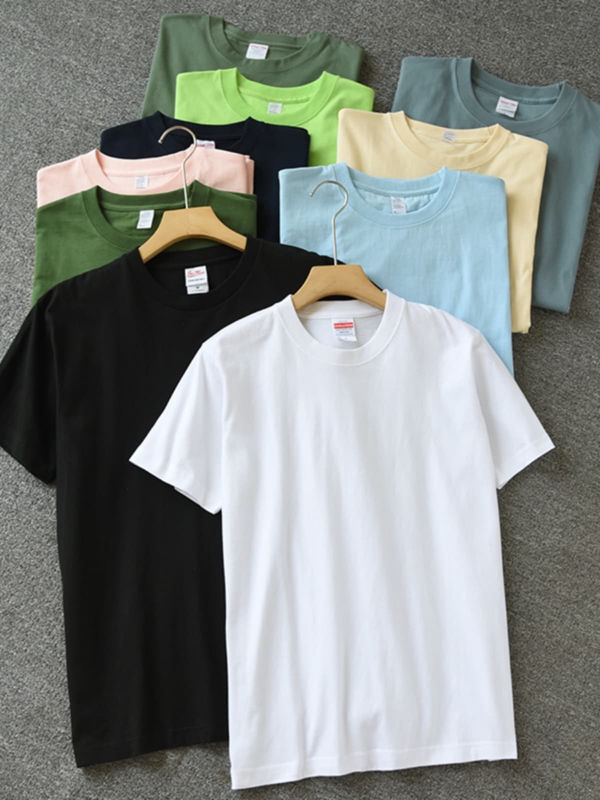 無地 シャツ シンプル ベーシック クルーネック Tシャツ