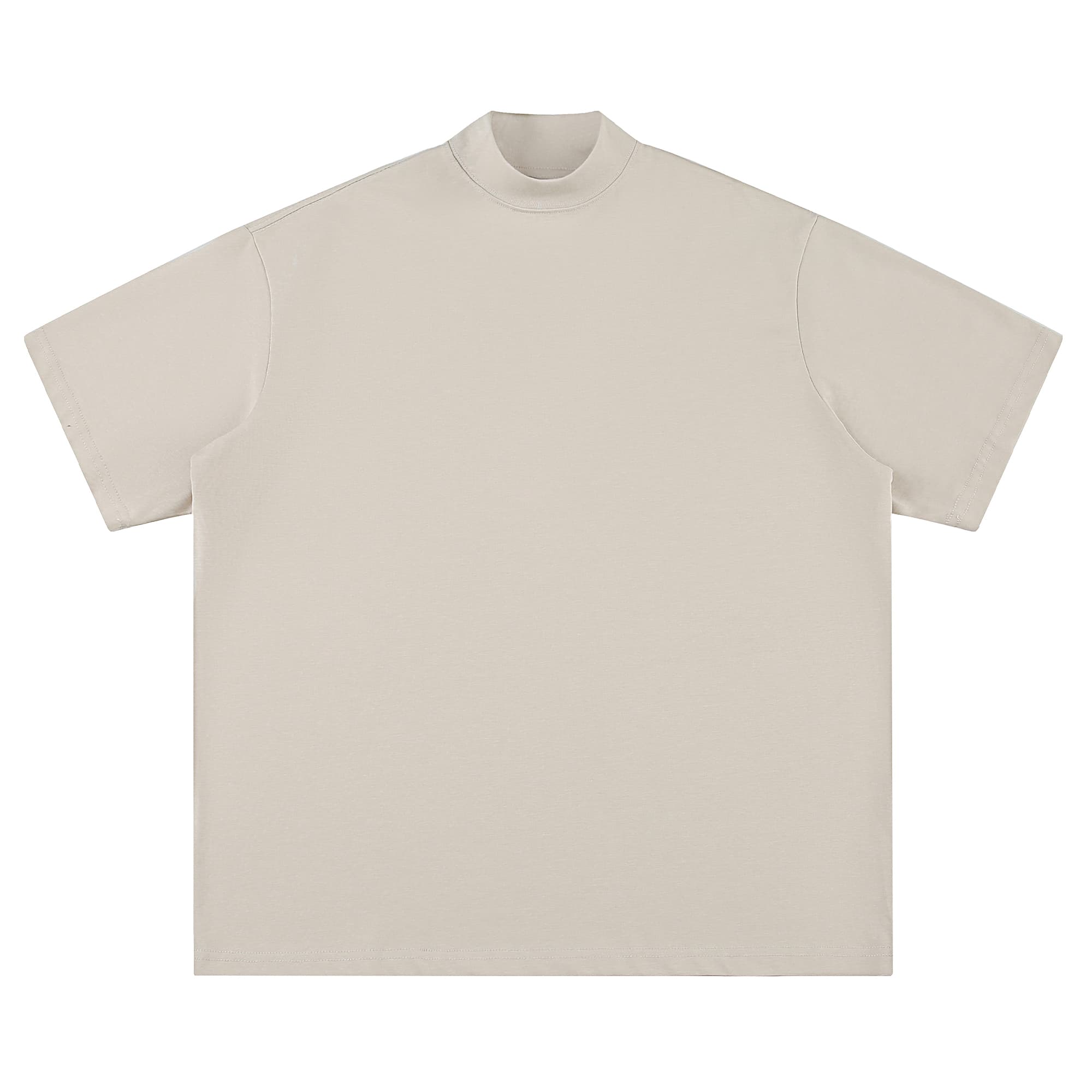 無地 Tシャツ モックネック ゆったり半袖