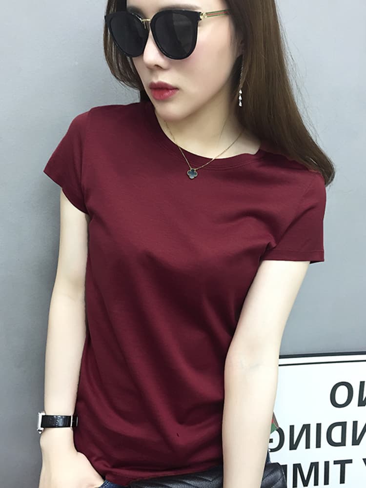 無地 Tシャツ シンプル美シルエット 半袖カットソー