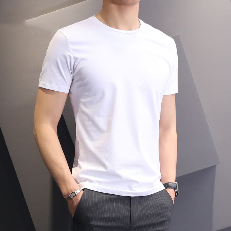 無地 Tシャツ シンプル美シルエット半袖