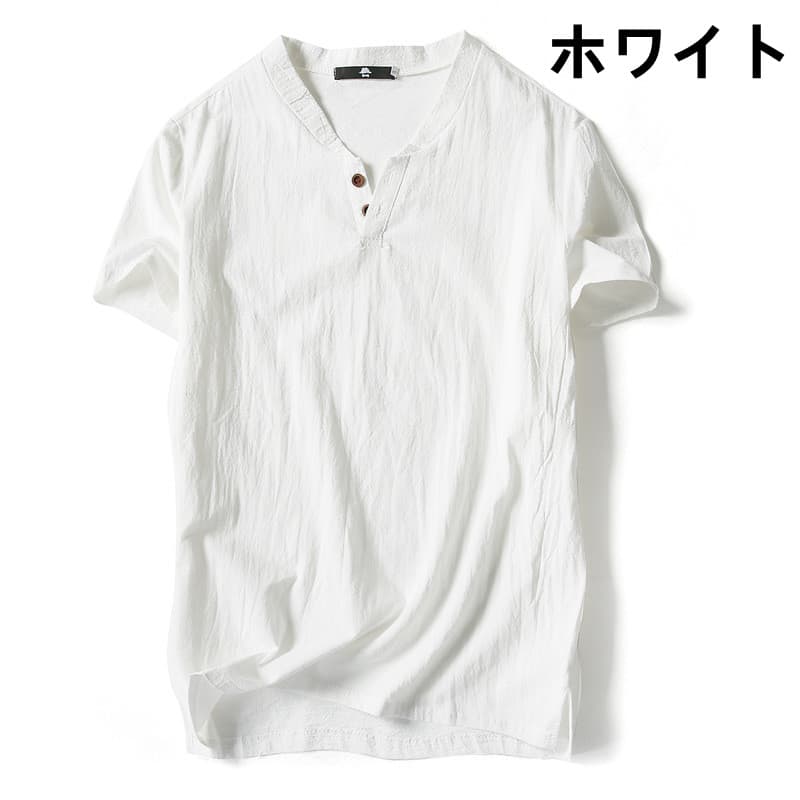 無地 Tシャツ メンズ ヘンリーネック 無地 半袖 大きいサイズ 夏用