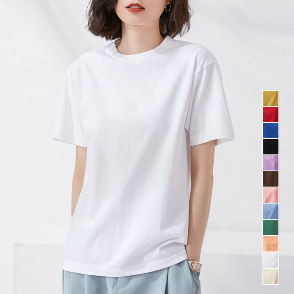 無地 Tシャツ 無地半袖シャツレディースゆったり体型カバー多色展開