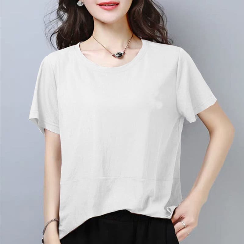 無地 Tシャツ ゆったりリラックス無地半袖プルオーバー