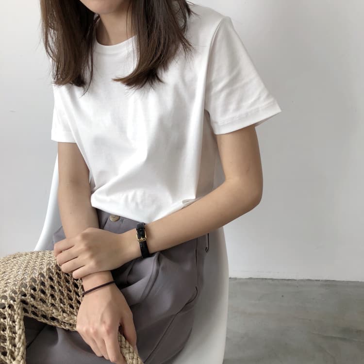 無地 Tシャツ 無地白ティシャツ レディース 丸首 夏新作 普段使い