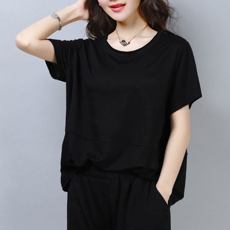 無地 Tシャツ ゆったりリラックス無地半袖プルオーバー