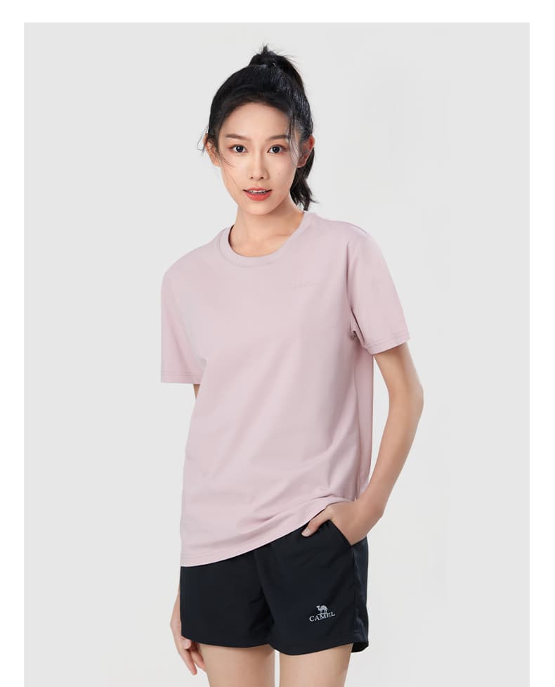 無地 Tシャツ レディース すっきりシルエット 快適着心地の無地半袖