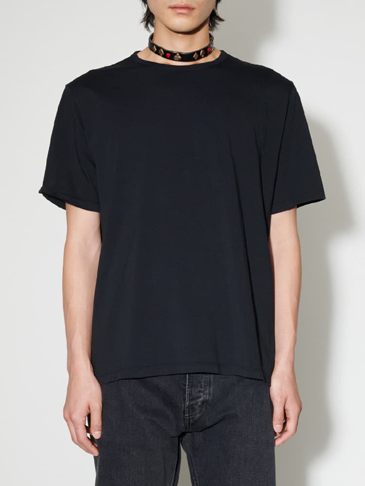 無地 シャツ すっきりシルエット クルーネック 無地Tシャツ