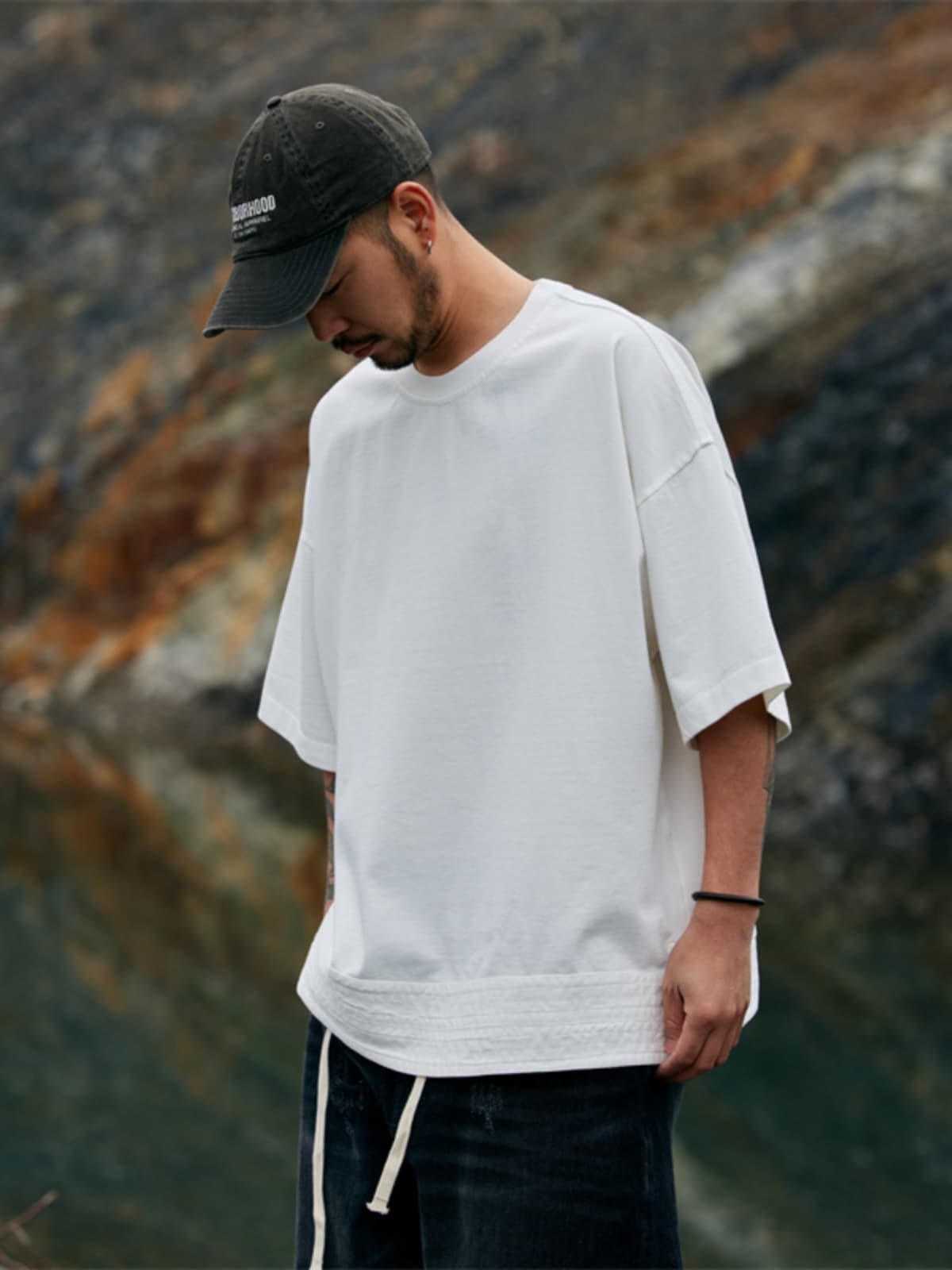 無地 Tシャツ 余裕シルエット ゆったり無地半袖