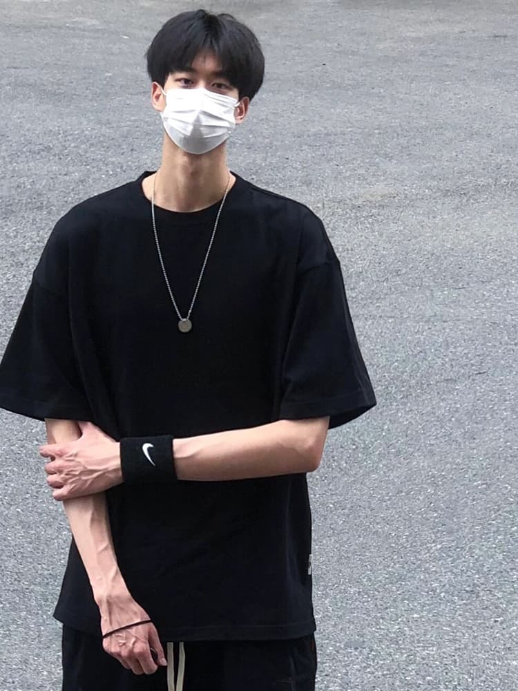 無地 Tシャツ シンプル日常着ゆったりサイズ半袖